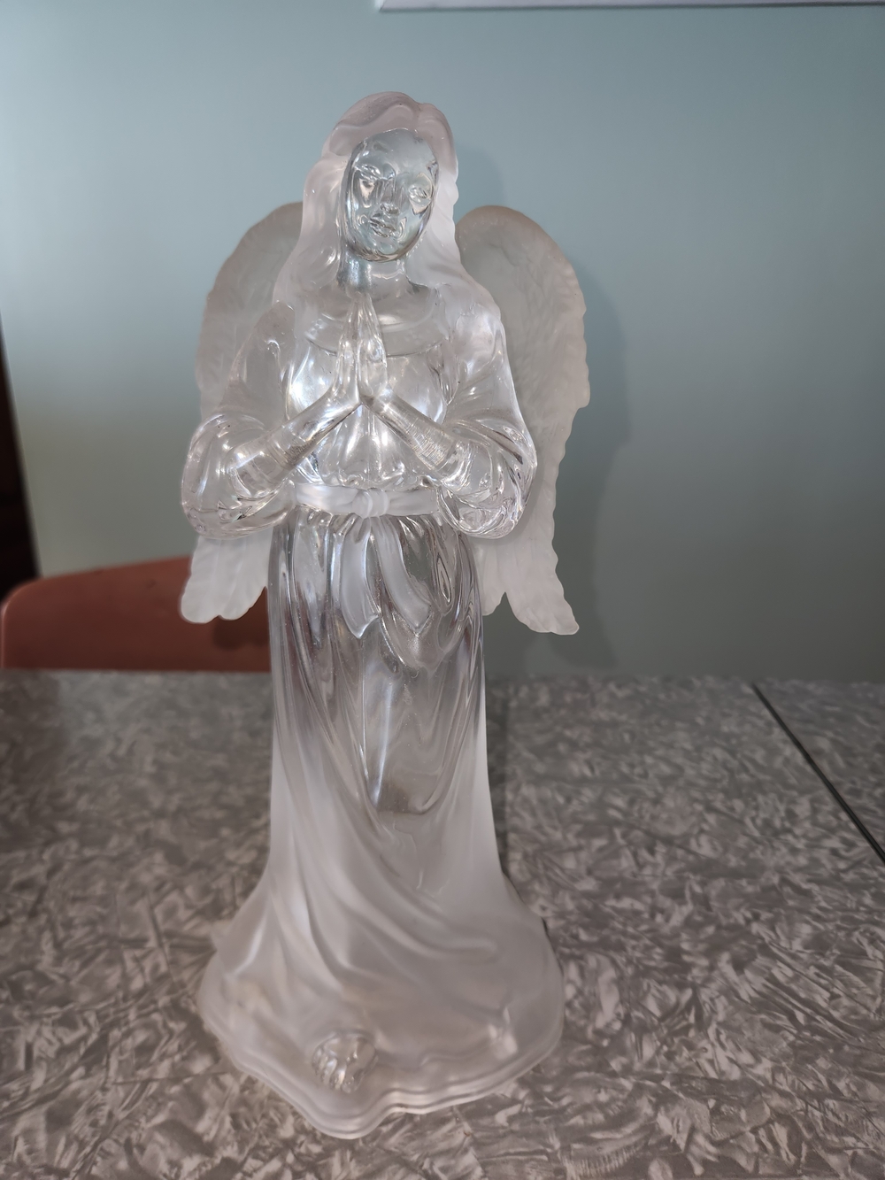 Source Unknown Clear Frosted Acrylic Angel Figurine